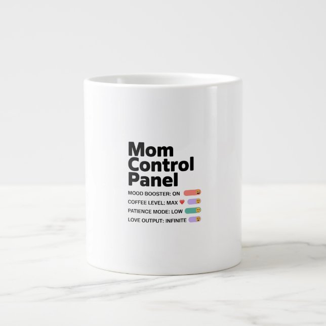 Mammans Kontrollpanel Mugg | Rolig Mors Dag Kaffe Jumbo Mugg (Framsidan)