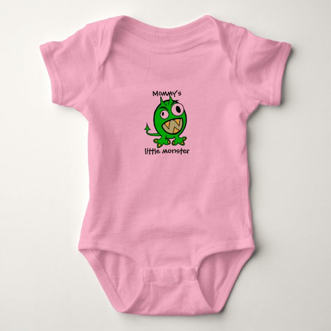 Mammans lilla monster-Grönt-version Tee (Framsida)