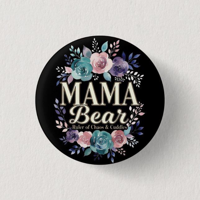 Mammapingvin Härskare över Kaos och Kramar Blommig Knapp (Framsida)