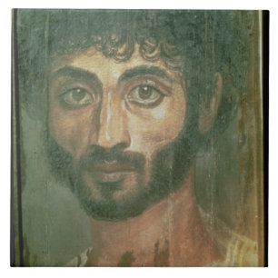 Mammaporträtt av en man, från Fayum, romano-Egyp Kakelplatta
