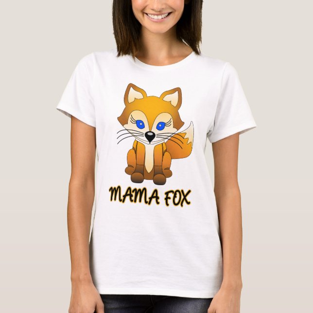 Mammaräv - rävfamiljT-tröja T-shirt (Framsida)