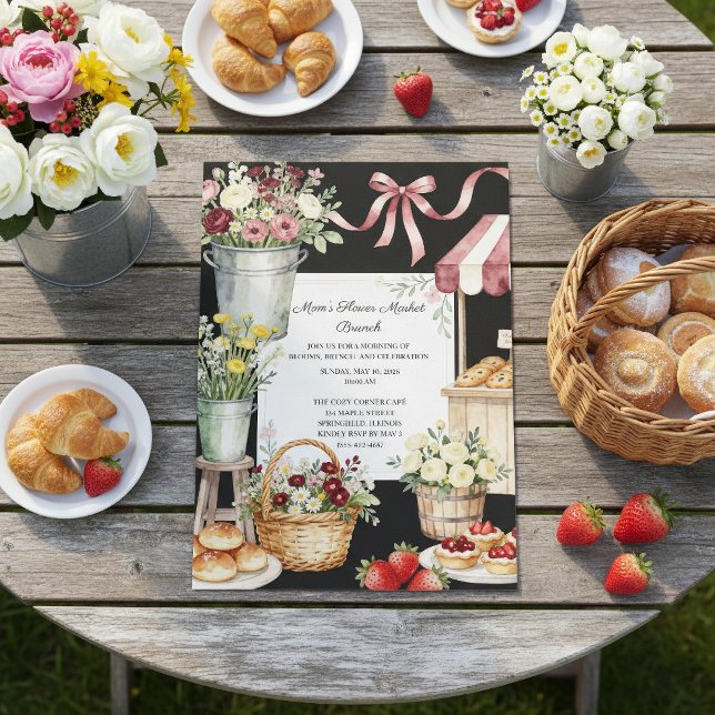 Mammas blomstermarknad Brunch Mors dag Inbjudningar (Skapare uppladdad)