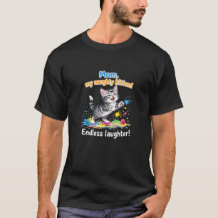 Mammas busiga lilla kattunge - söt och rolig kattk t shirt