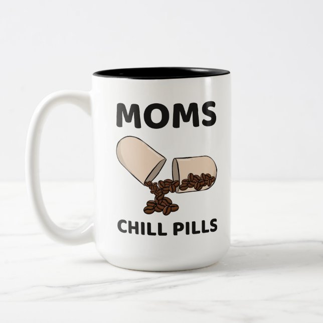 Mammas Chill Pills Kaffeboskapsel Två-Tonad Mugg (Vänster)
