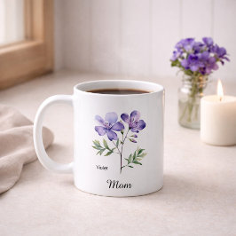Mammas födelseblomma i februari kaffemugg