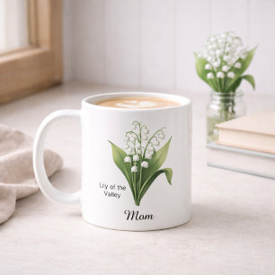 Mammas födelsedagsblomma Liljekonvalj Kaffemugg