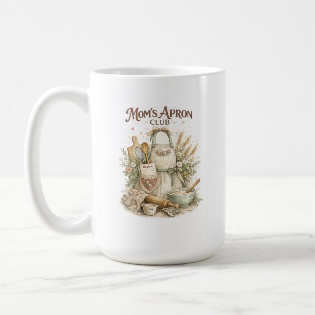 Mammas Förklädesklubb Vintage Köksdesign  Kaffemugg (Vänster)