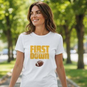 Mammas första år Down Football Text Gul T Shirt