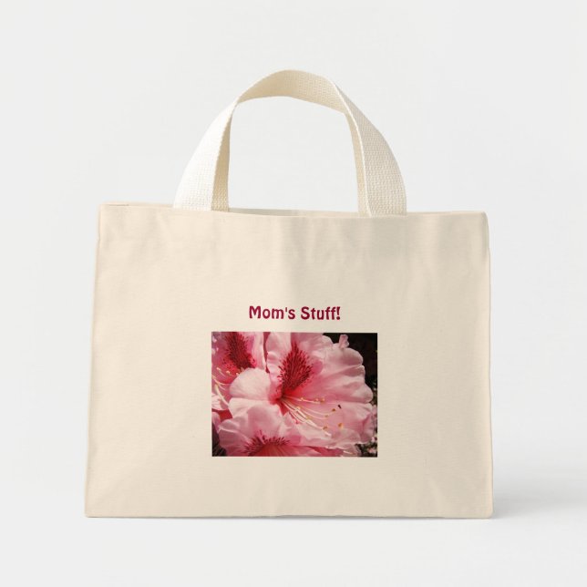 Mammas grejer Tote bag-gåvor Rosa Rhododendron Mini Tygkasse (Framsidan)