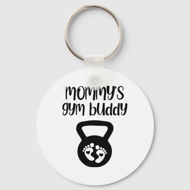 Mammas gymkompis Gravid Kettlebell Lyftande Kropp Nyckelring (Framsida)