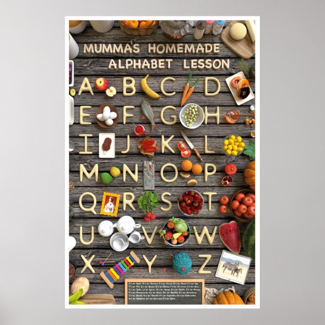 Mammas Hemgjorda Alfabetlektion Poster (Framsidan)