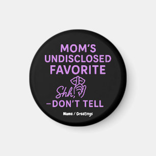 Mammas hemliga favorit, rosa-lila humor magnet