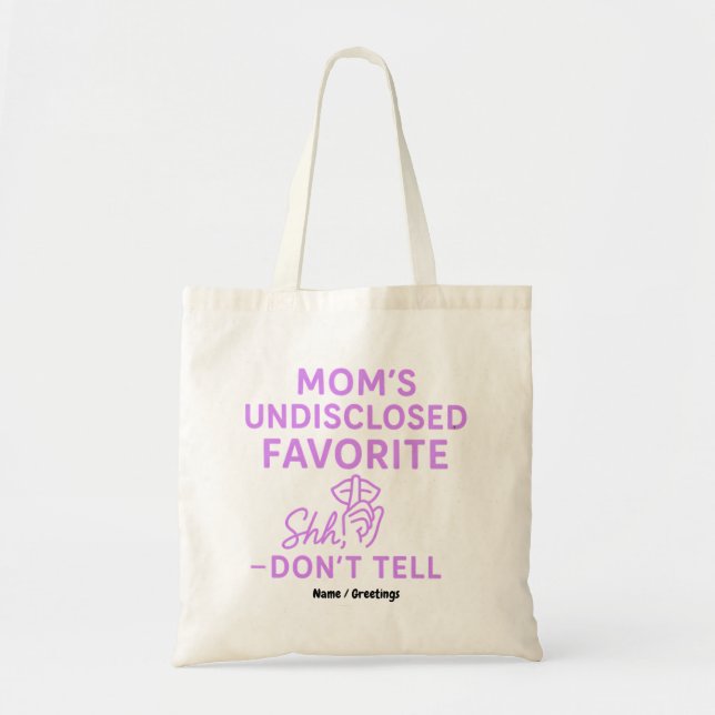 Mammas hemliga favorit, rosa-lila humor tygkasse (Framsidan)