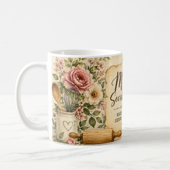 Mammas Hemliga Recept Kökskaffemugg med Blommor Kaffemugg (Vänster)
