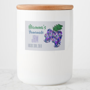 Mamma's Homemade Sylt Grapes Customize Mat Etiketter