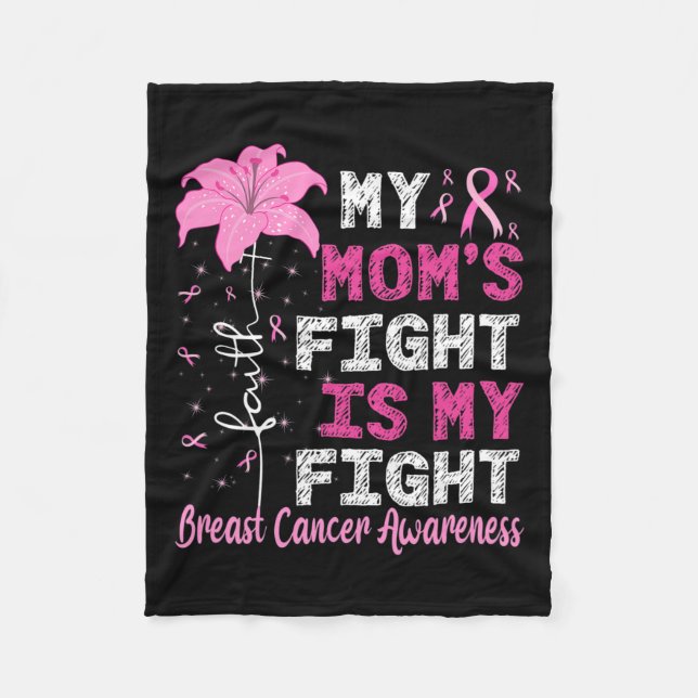 Mammas Kamp Är Min Kamp Bröstcancer Medvetenhet  Fleecefilt (Framsidan)