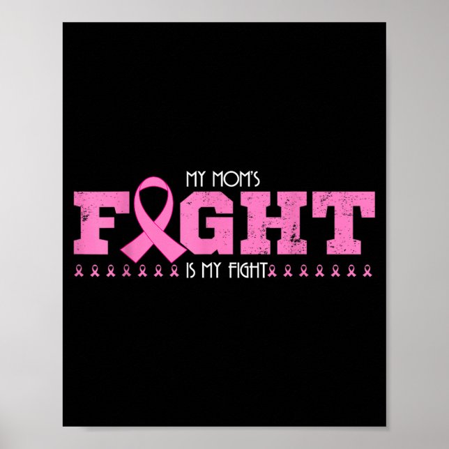 Mammas kamp är min kamp - bröstcancer medvetenhet poster (Framsidan)