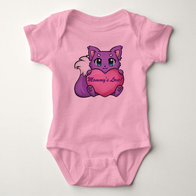 Mammas Kärlek Babyflicka Kroppsdräkt T Shirt (Framsida)