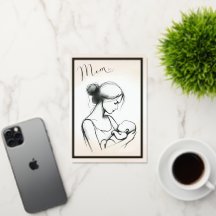 Mammas Kärleksteckning med Barn - Mors Dagskort