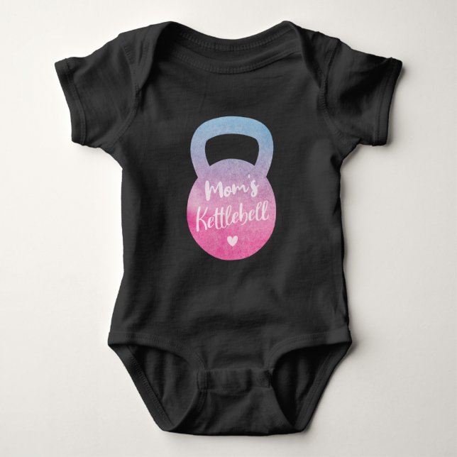 Mammas Kettlebell, Gradient Rosa och Blå Kettlebel T Shirt (Framsida)