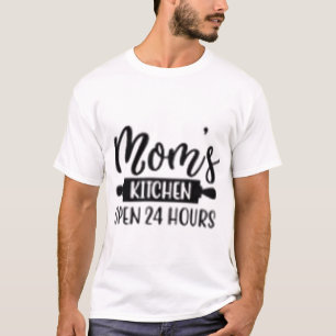Mammas kök öppet dygnet runt T-shirt Rolig famil