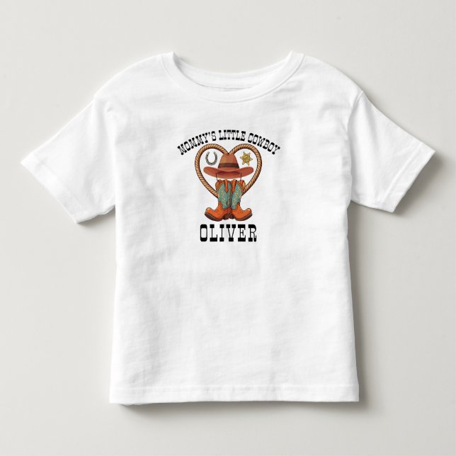 Mammas lilla cowboy Personlig T Shirt (Framsida)