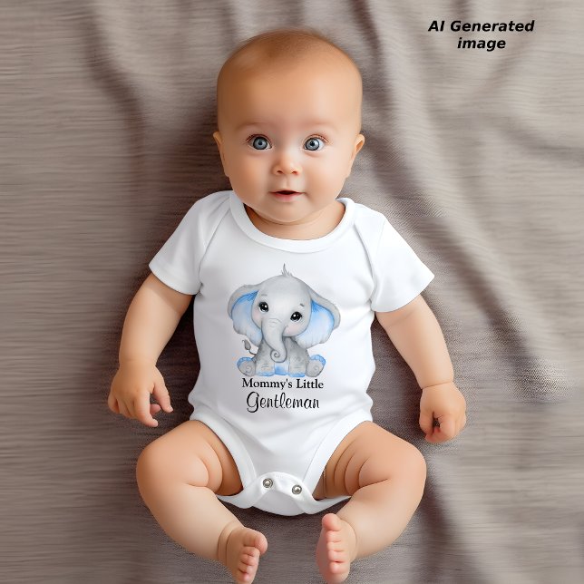Mammas lilla fina herrens söta elefant t shirt (Skapare uppladdad)