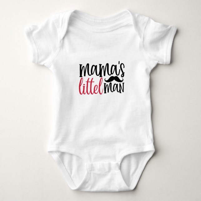 Mammas lilla man Typografi  Baby Body T Shirt (Framsida)
