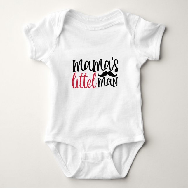 Mammas lilla mans typografi  Baby-bodysuit T Shirt (Framsida)