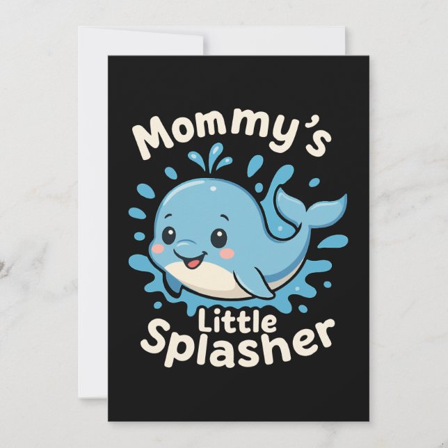 Mammas lilla stänksjuka söta valbaby inbjudningar (Framsida)