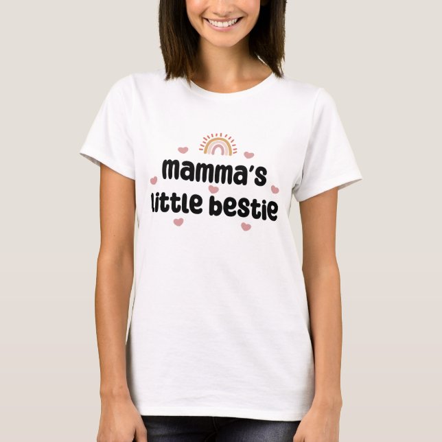 Mamma's Little Bestie - för Mamma & Baby T Shirt (Framsida)