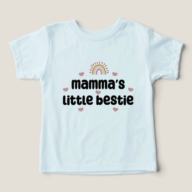 Mamma's Little Bestie - för Mamma & Baby T Shirt (Design Framsida)