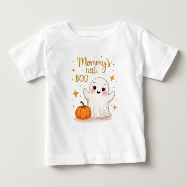 Mamma's Little BOO Halloween Småbarn T Shirt (Framsida)