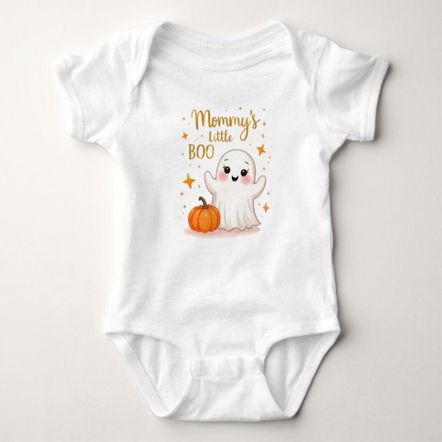 Mamma's Little BOO Halloween Småbarn T Shirt (Framsida)
