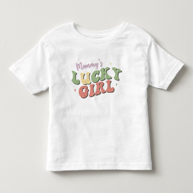 Mammas lyckliga flicka småbarns t-shirt (Framsida)