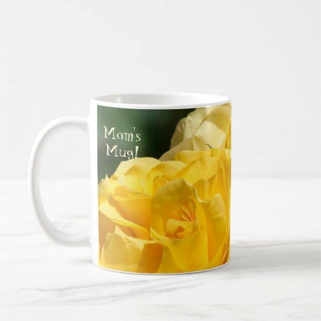 Mammas mugg! Kaffekopp Mugg Gul Ros Blommor (Vänster)
