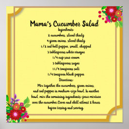 Mammas recept på gurksallad Poster Minnen