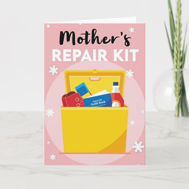 Mammas Reperationslåda Illustrationskort Kort (Framsida)