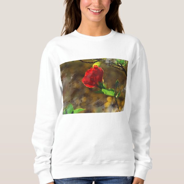 Mammas röda blomma t shirt (Framsida)