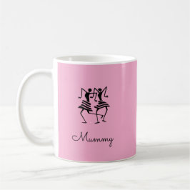 Mammas Silhuett Firande Dansare Rosa Kaffemugg