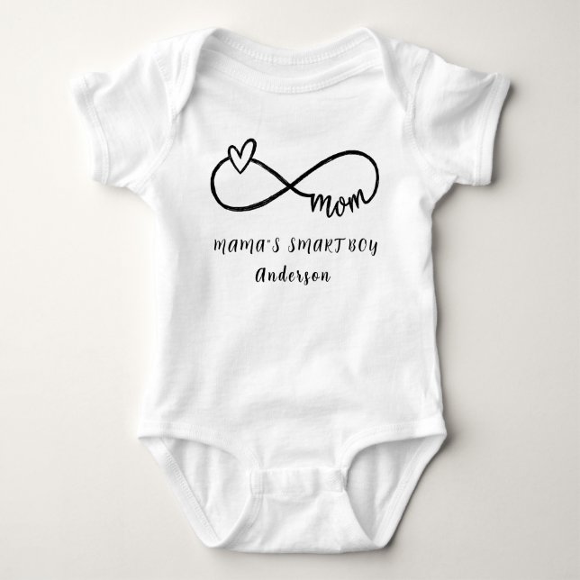 MAMMA'S SMART BOY Personlig Namn Cute T Shirt (Framsida)