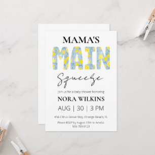 Mammas stora kärlek citrus baby shower inbjudan
