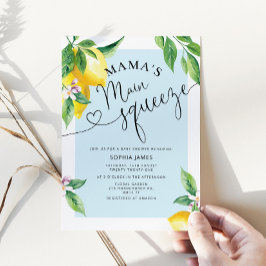 Mammas stora kärlek lemon baby shower inbjudan