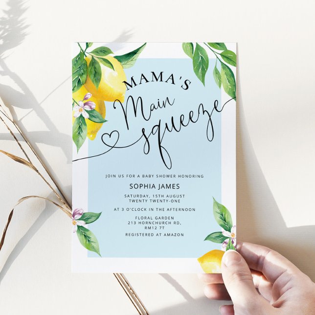 Mammas stora kärlek lemon baby shower inbjudan (Skapare uppladdad)