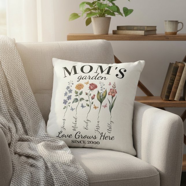 Mammas trädgård akvarell blommor hem inredning kudde (Skapare uppladdad)