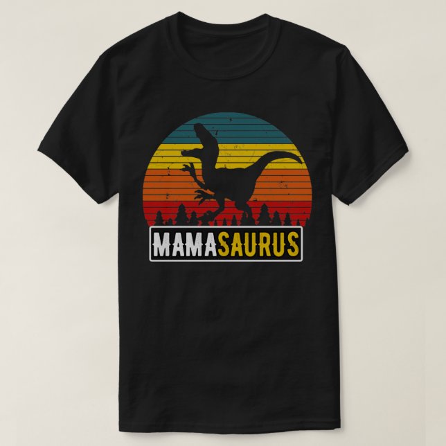 MammaSaurus Mamma TRex Dinosaur Retro Mor T Shirt (Design framsida)