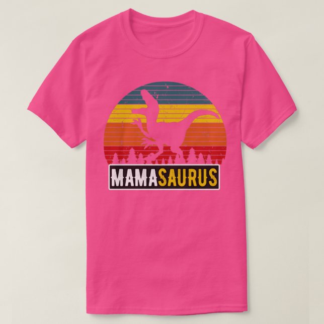 MammaSaurus Mamma TRex Dinosaur Retro Mor T Shirt (Design framsida)