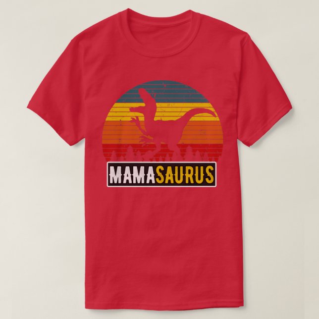 MammaSaurus Mamma TRex Dinosaur Retro Mor T Shirt (Design framsida)
