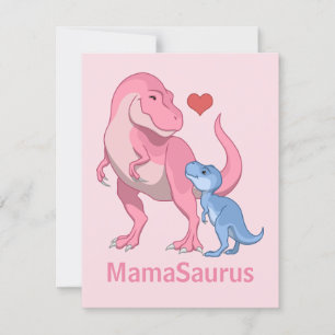 MammaSaurus T-Rex och Pojke Dinosaurs Meddelande