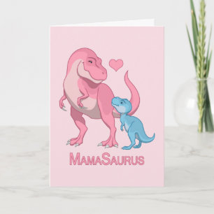 MammaSaurus T-Rex och Pojke Dinosaurs Meddelande
